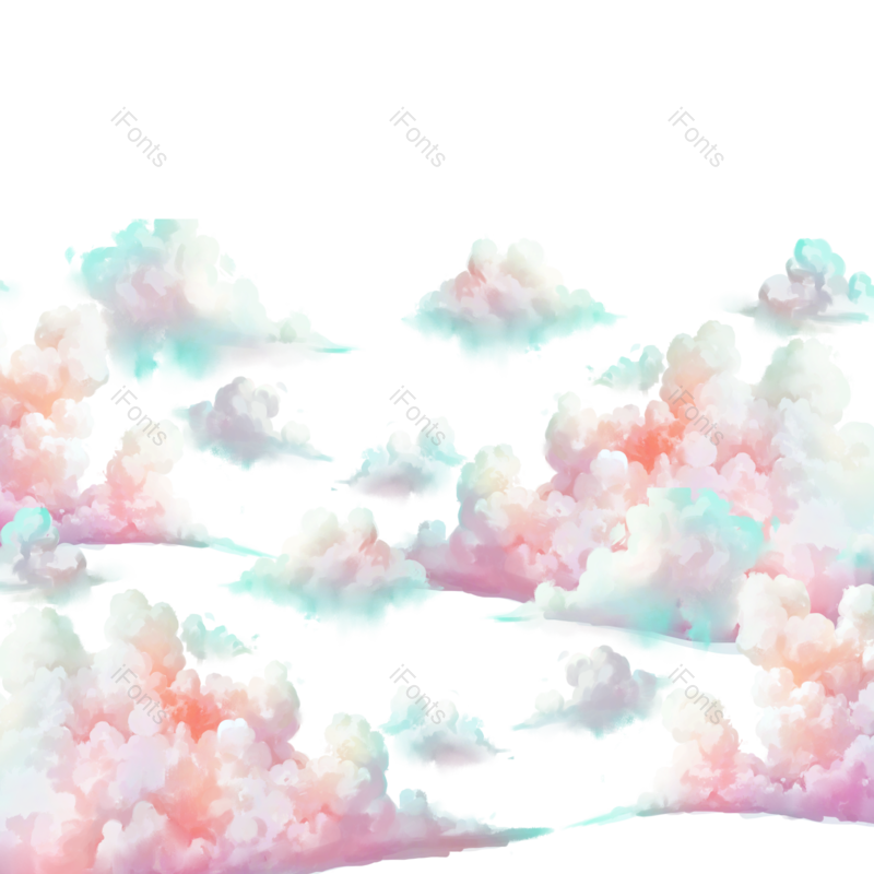 彩色图片,云朵素材元素,彩色云朵PNG,免抠素材